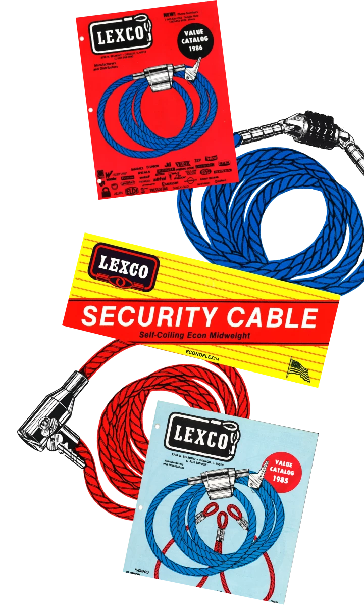 Photo Collage of Lexco Cable 1980s Catalog Covers